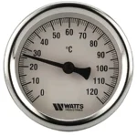 Термометр биметаллический аксиальный Watts F+R801 (Т 63/50 D-63mm 0-120°C L-50mm)
