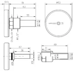 Термометр биметаллический аксиальный Watts F+R801 (Т 63/50 D-63mm 0-120°C L-50mm) — изображение 5